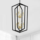8 Light Farmhouse Hanging Lights Living Room Chandelier with Lantern Frame