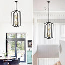 8 Light Farmhouse Hanging Lights Living Room Chandelier with Lantern Frame