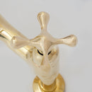 8" Unlacquered Brass Bridge Faucet, Brass Kitchen Faucet, Widespread Kitchen Faucet With Simple Cross Handles