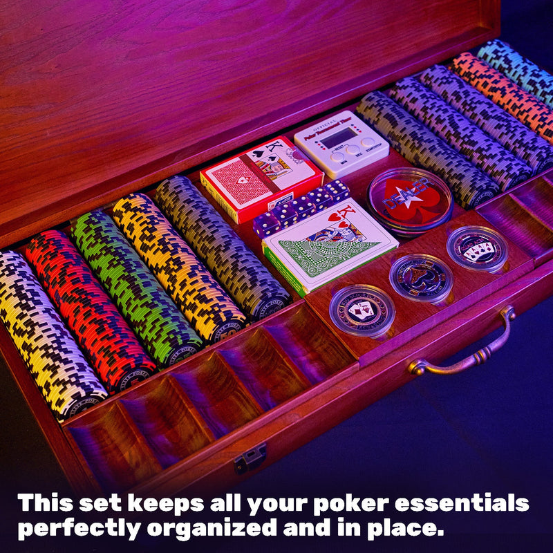 Poker set in a wooden case