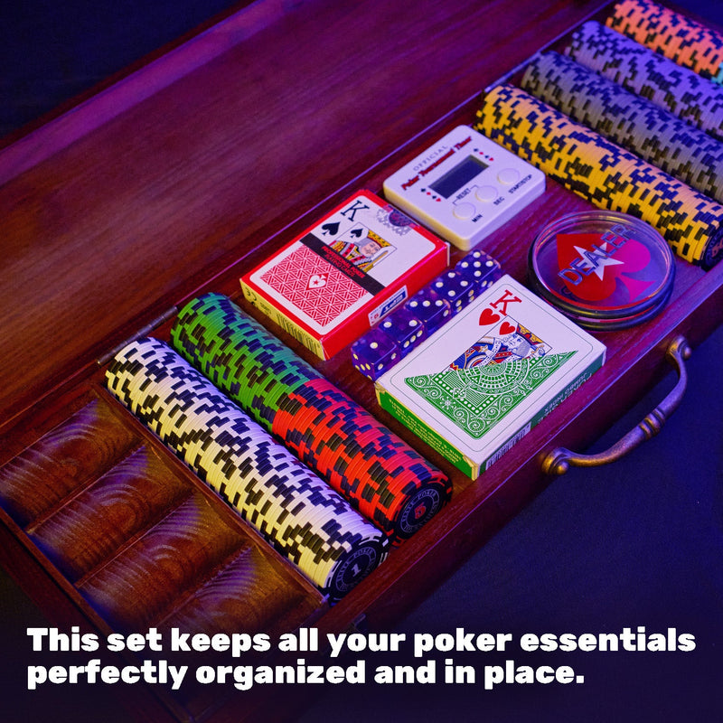 Poker set in a wooden case