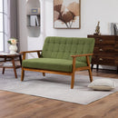Mid-Century Modern Solid Loveseat Sofa Upholstered Linen Loveseat, 2-Seat Upholstered Loveseat Sofa Modern Couch