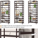 6-Tier Bamboo Bookcase Espresso 63.4 Inch Tall Freestanding Shelf