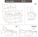 Medium Wide Power Lift Recliner Chair With Massage