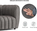 Charcoal Gray Vertical Channel Tufted 3 Piece Sofa Set