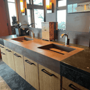 CUSTOM INFINITY – METAL CORTEN ENGINEERED PORCELAIN DOUBLE SINK (ES-083)