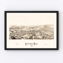 Vintage Map of Westford, Massachusetts 1886