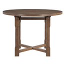 TREXM 5-Piece Extendable Dining Table Set for 4, Round Dining Table for 4 with Upholstered Chairs, Farmhouse Kitchen Table Set with Removable Leaf for Dining Room and Kitchen (Brown)