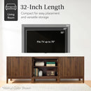 Black Two Door Modern Entryway Storage Cabinet Reeded Doors