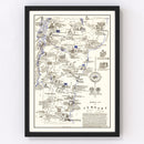 Vintage Map of Vermont 1934