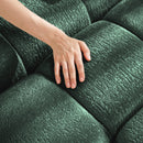 Ergonomic Single Seater Sofa with Ottoman, High-Resilience Support Cushions, Modern Lounge Chair, Green Chenille
