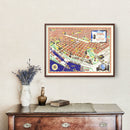 Vintage Map of Buenos Aires, Argentina 1950