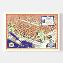 Vintage Map of Buenos Aires, Argentina 1950