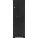 Tall Bathroom Storage Cabinet, Freestanding Storage Cabinet with Drawer and Adjustable Shelf, MDF Board with Painted Finish, Black