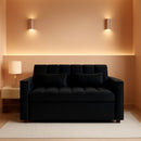Black Convertible Sofa Bed With Reclining Backrest
