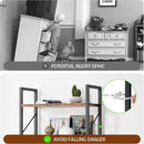 5 Tier Bookshelf Rustic Brown Tall Bookcase For Home Office