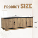 Natural Wood Grain Four-Door MDF TV Cabinet, An Ideal Choice for TV And Item Storage in Modern Homes, A Perfect Blend of Nordic And Modern Minimalist Styles, With Dimensions of 55*15.7*18.9 inches