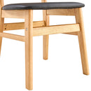Cozy Natural Wood Color Rubberwood Dining Chair Set - 8 Pieces, Solid Wood and Rattan-Style Design, Small Curved Back, PU Cushion, And Beautiful Shape Match Perfectly With Any Room And Everyday Use.