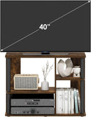 Classic TV Stand For 40 Inch TVs Amber Pine Black Storage