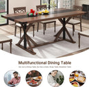 71 Inch Farmhouse Dining Table Waterproof Wood Grain Top
