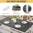 White Slate Grey Solid Wood Contemporary Dining Table Six Seater