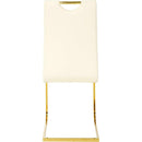 Modern Light Yellow PU dining chair Living room chair Upholstered chair, gold metal chair leg design, kitchen, living room, bedroom, dining room side chair (Set of 4)