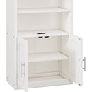 Full Size Murphy Bed with 1 Side Cabinet Storage Shelf, 61.5-inch Cabinet Bed Folding Wall Bed with Desk Combo Perfect for Guest Room,Study, Office,White(old sku:BS7012008109C)