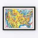 Vintage Pictorial Map of the United States, 1940