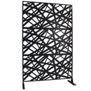 Outdoor & Indoor Privacy Screen Metal Privacy Screen 76' H×48' W, Freestanding Decorative Privacy Screen for Deck Balcony Patio, Privacy Fence Panels for Outside Lawn Garden PS117 BLACK