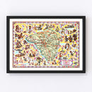 Vintage Map of Lancaster County, Pennsylvania 1955