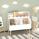 Kids Bookcase, Children Book Organizer Toy Storage Cabinet - White