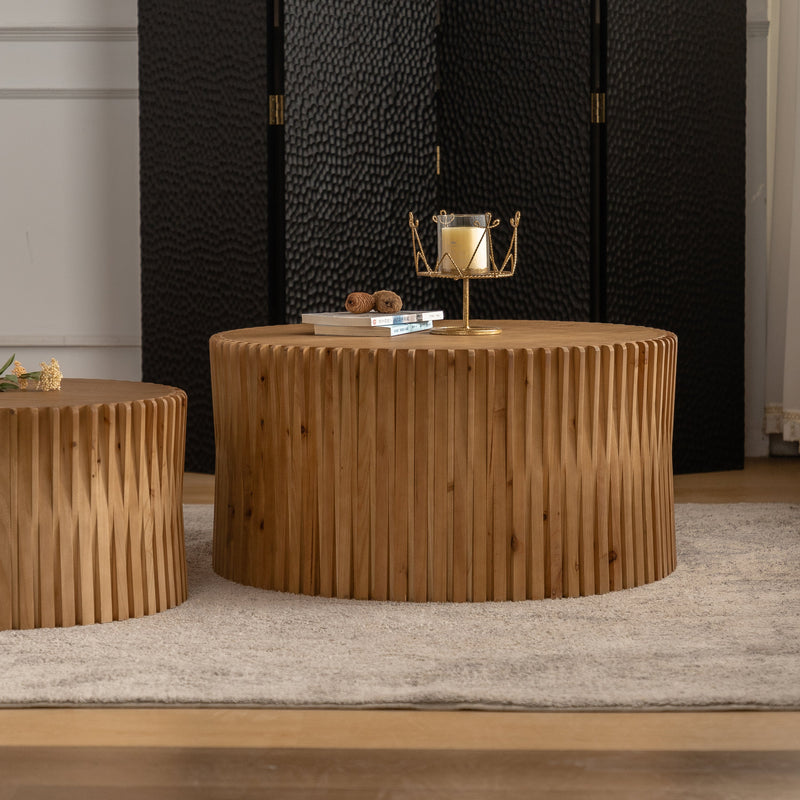 Walker Edison | Textured Nesting Coffee Table Set