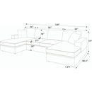 3 Piece Double Chaise Sectional Sofa