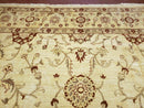 Oushak Rug 10x14 Neutral Colors Handmade Peshawar Wool Carpet Oatmeal Beige