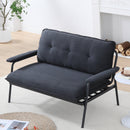 Modern Black Metal Frame Sofa with Sponge Filling for Compact Spaces and Versatile Use