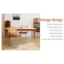 Dining Chairs Set of 2, Fauex Leather Rattan Side Accent Chairs with Chrome Legs, Modern Mid Century Breuer Designed Chairs, Upholstered Dining Living Room Kitchen Chairs (Brown-2pcs)