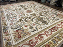 Aubusson Needlepoint Rug 10x14, Elegant European French Carpet, Vintage Carpet