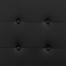 Button Tufted Black Vinyl Queen Size Headboard Upgrade