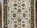 Small Indo Mahal Rug 2.5 x 4, Wool Indian Oriental Carpet, Hand Knotted Handmade Vintage Traditional Rug, Beige Tan Black