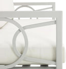 2 Piece Outdoor Coffee Table And Loveseat Set Gray Frame Creme Cushions