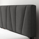 Queen Size Upholstered Bed Frame With Asymmetric Headboard