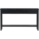 U_STYLE Contemporary High-Quality Entryway Console Table with 4  Spacious Drawersm,1 Practical Bottom ShelfLong Legs, for Hallway, Foyer