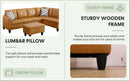 Leather Sectional Sofa L Shape With Storage Ottoman Ginger