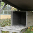 Catio Large Wooden Cat House Outdoor Indoor Cat Enclosures On Wheels, Wooden Kitty House Shelter Outside with Resting Box, Waterproof Roof (Grey, 31.5' D x 36.6' W x 71' H)