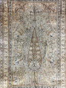Turkish Kayseri Silk Rug 4x6, Tree of Life Pattern, Vintage Handmade Hand Knotted Carpet, Animal Pictorials, Birds