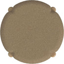Luna Modern Round Ottoman in Brown Boucle, 22 Inches