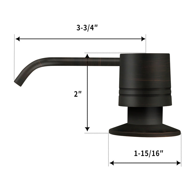 Built in Oil Rubbed Bronze Soap Dispenser Refill from Top with 17 OZ Bottle - AK81002ORB