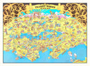 Vintage Map of Seattle, Washington 1974