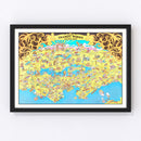 Vintage Map of Seattle, Washington 1974