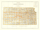 Vintage Map of Kansas 1876